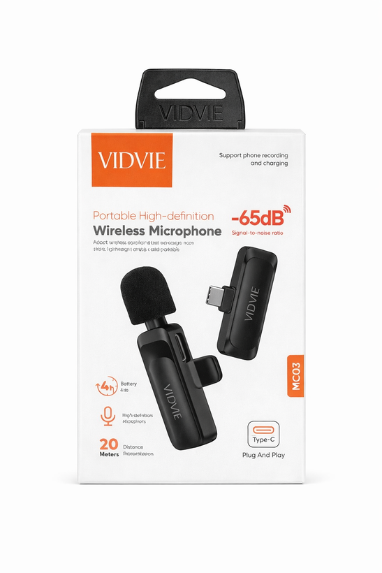 میکروفون وایرلس یقهای VIDVIE MC03